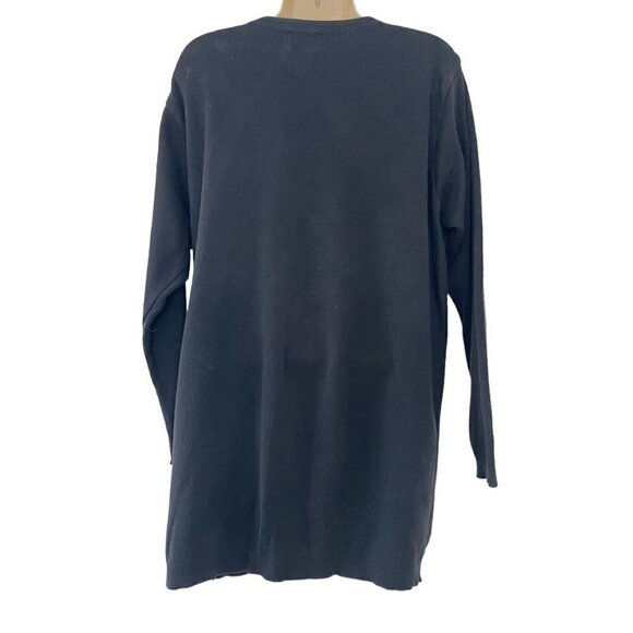 Coldwater Creek Woman's Sz M Black Cardigan w/ Sweater Mother of Pearl Buttons - Picture 3 of 7